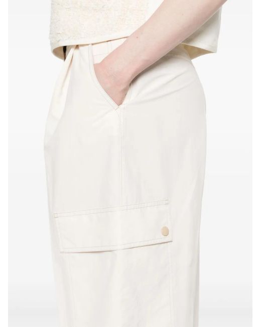 Moncler Natural Crinkled Cargo Pants