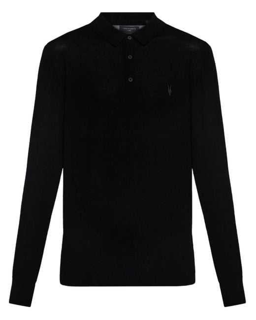 AllSaints Black Mode Polo Shirt for men