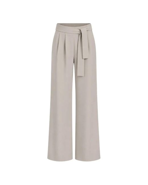Dusan Gray Belted Wide-Leg Trousers
