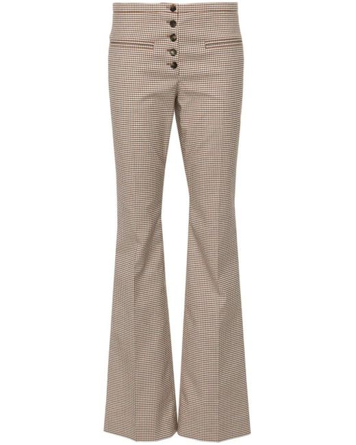 Pantalon évasé à carreaux Courreges en coloris Gray