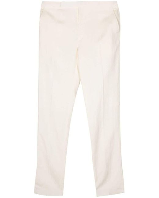 Ralph Lauren Purple Label White Shantung Tapered Trousers for men