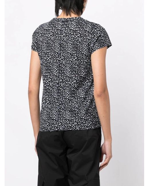 Rag & Bone Black Leopard-Print Short-Sleeved T-Shirt