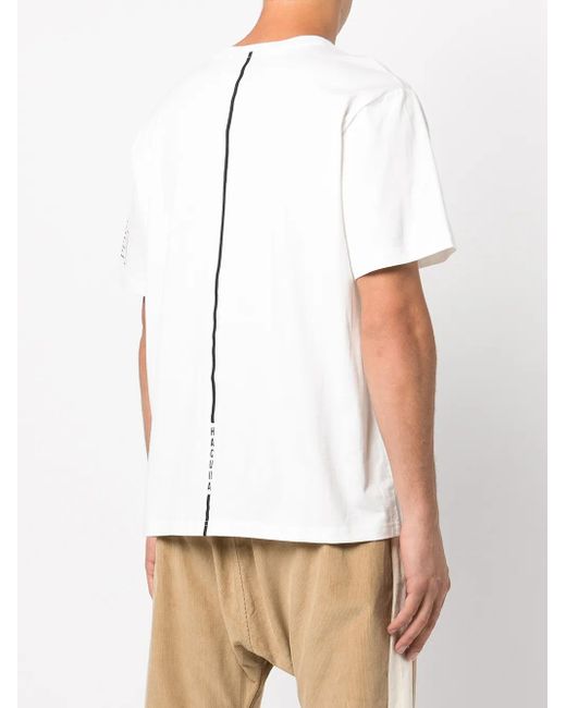Haculla White Chenille Logo Patch T-Shirt for men