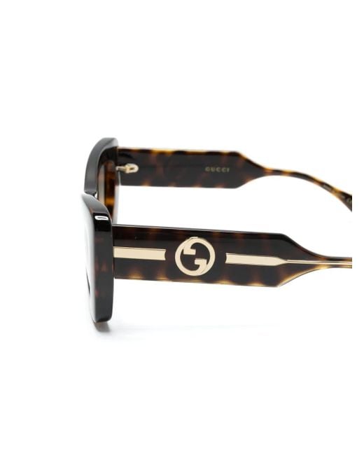 Gucci Brown Tortoiseshell Cat-Eye Sunglasses