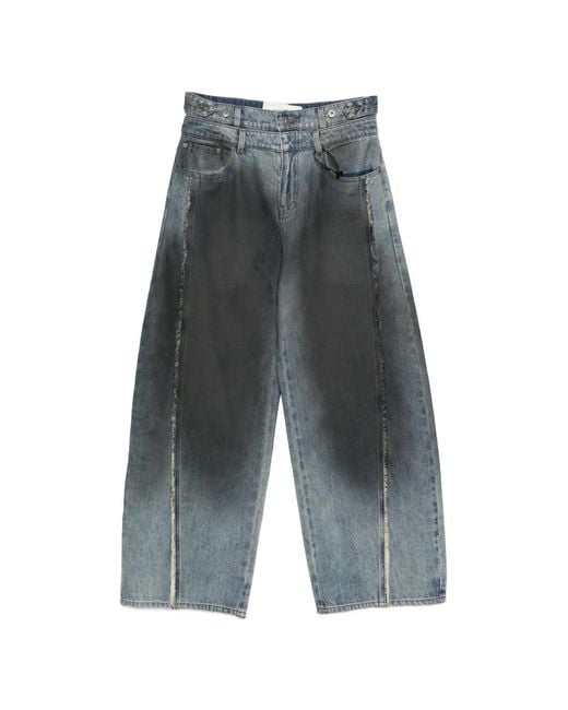 Feng Chen Wang Gray Pantalon Ample À Effet Délavé for men