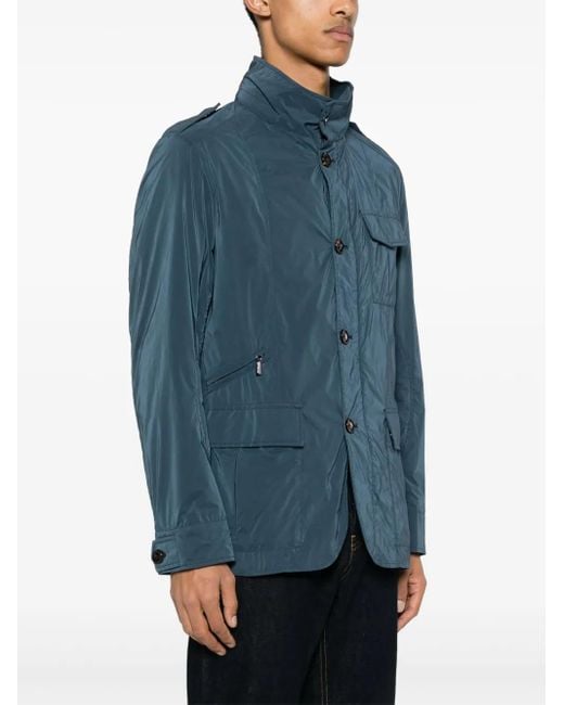 Moorer Blue Lightweight Hooded Jacket for men