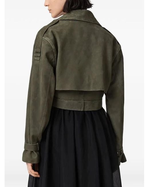 AllSaints Black Ophelia Cropped Suede Jacket