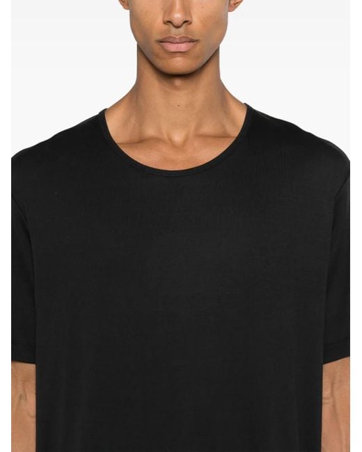 Lemaire Black Rib U Neck T-Shirt for men