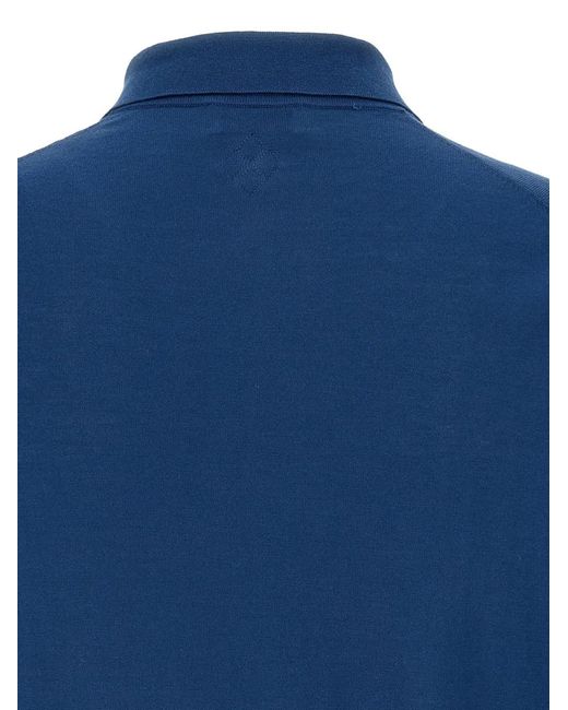 Ballantyne Blue Ultralight Cotton Polo Shirt for men