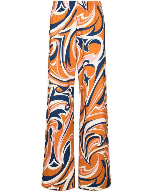 Emilio Pucci Orange High-waisted Wide-leg Pants