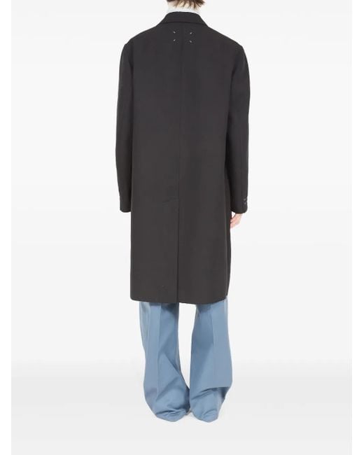 Maison Margiela Blue Single-Breasted Mid-Length Coat for men