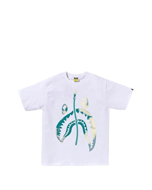 A Bathing Ape Blue Tie Dye Twist Shark T-Shirt for men