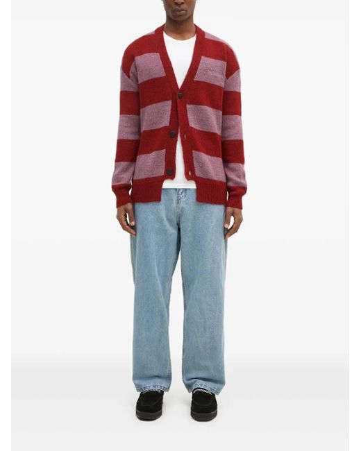 Aries Gestreifter Cardigan in Red für Herren