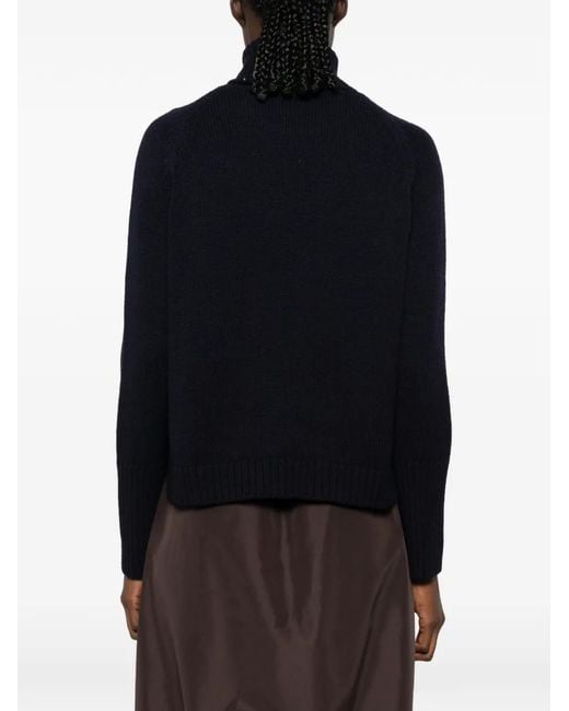 Base London Black Roll-Neck Ribbed-Trim Sweater