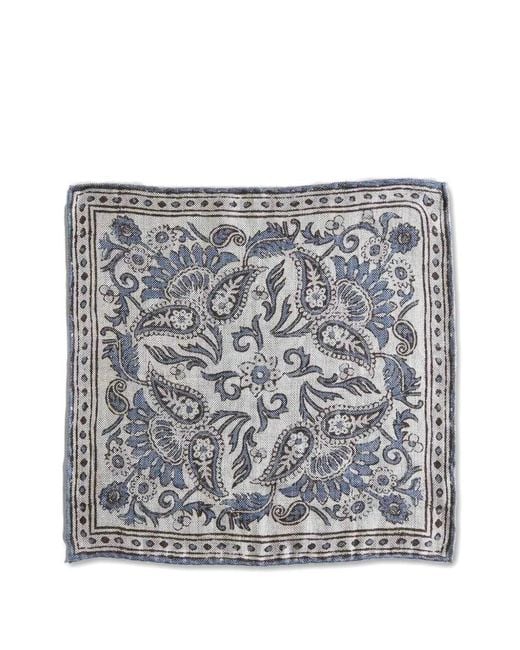 Brunello Cucinelli Gray Paisley-Print Square Scarf for men