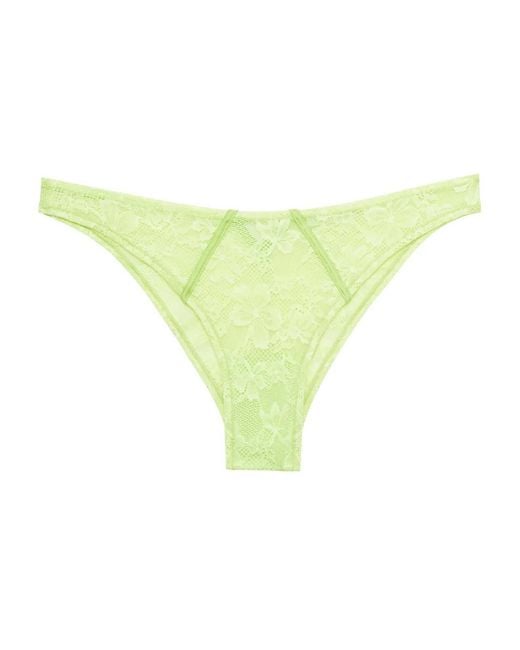 Fleur du Mal Yellow Le Stretch Lace Briefs