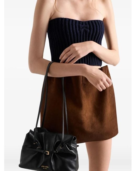 Prada Blue Geripptes Bandeau-Top