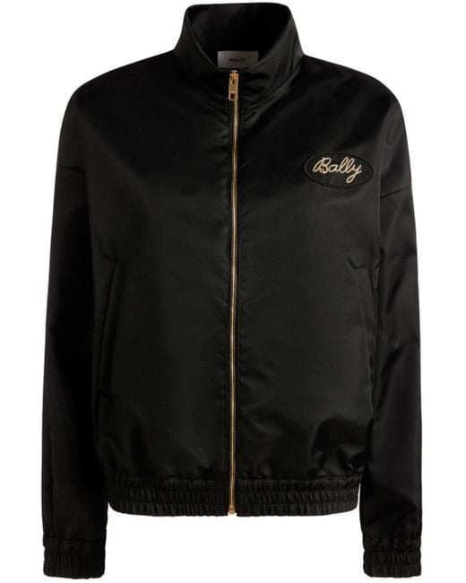Bally Logo-appliqué Zip-up Jacket in Black | Lyst