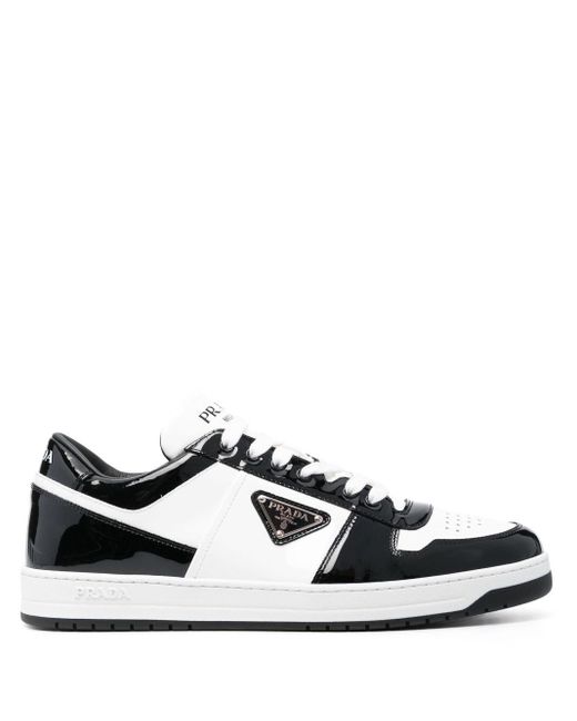Prada Black Downtown Triangle-logo Sneakers for men