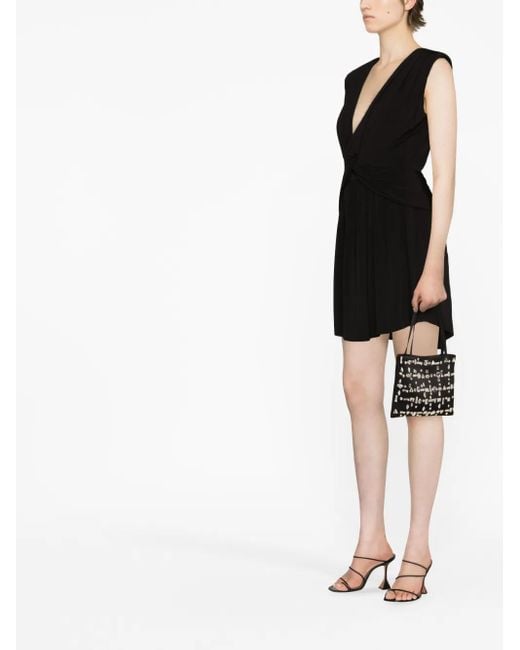 FEDERICA TOSI Black Knot-Detail V-Neck Dress