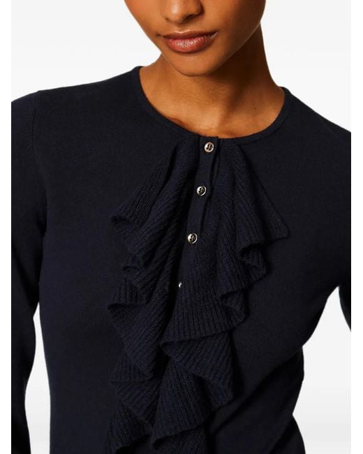 Twinset Blue Fitted Jumper With Ruffles