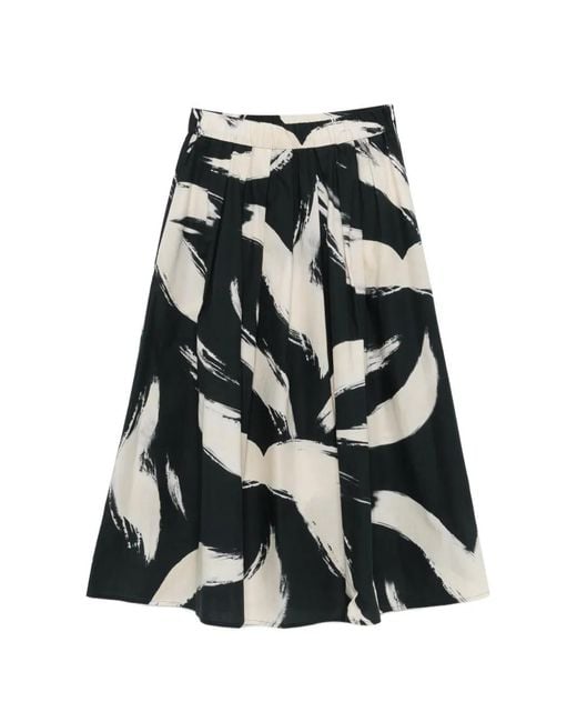 ROSSO35 Natural Brushstroke Skirt
