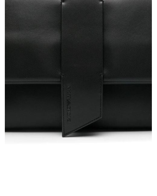 Emporio Armani Black Folded Leather Clutch Bag