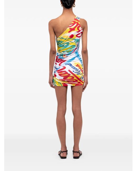 Donde Esteban White Bazurto One-Shoulder Mini Dress