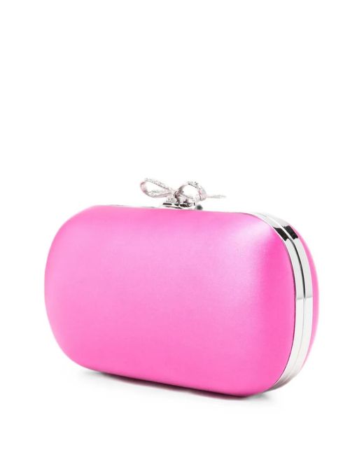 Self-Portrait Pink Self Portrait Satin Clutch