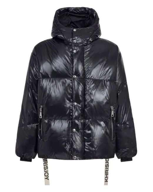 Khrisjoy Black Hooded Padded Coat for men