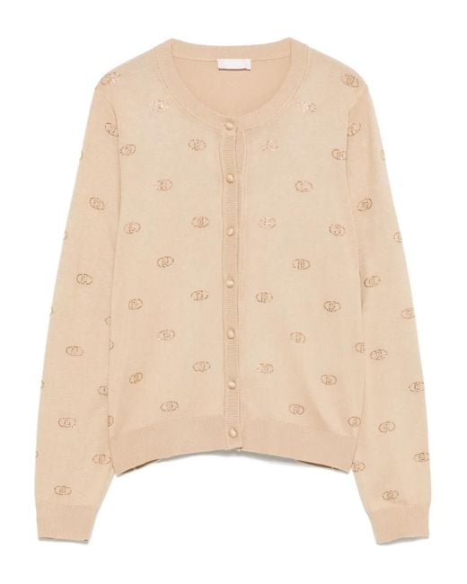 Liu Jo Natural Cardigan Mit Logo