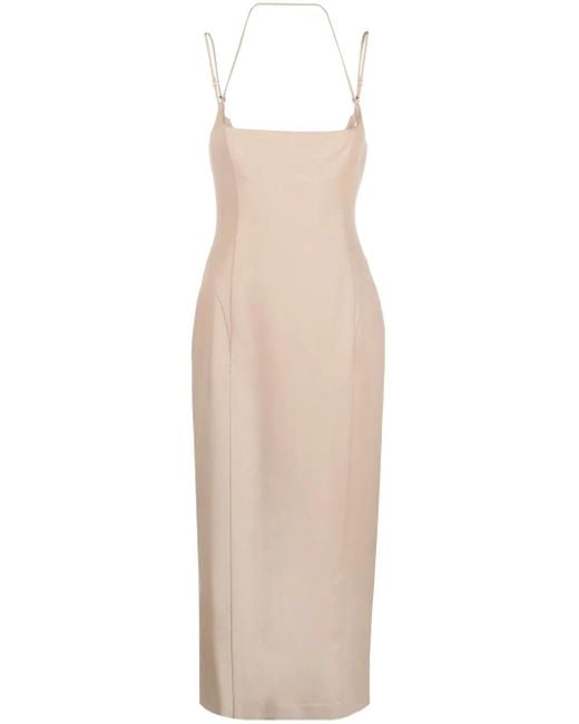 The Attico White Panelled Virgin-Wool Dress