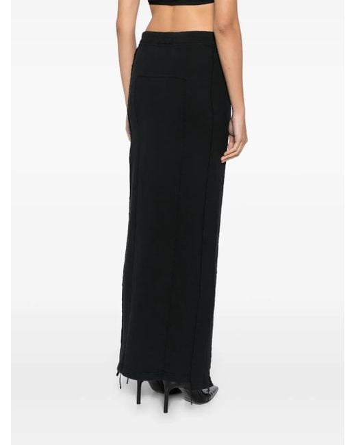 Vetements Black Embroidered Jersey Maxi Skirt