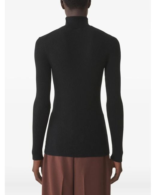 Maglione A Coste Con Collo Alto di Lanvin in Black da Uomo