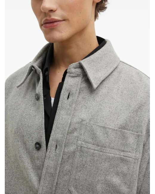 A.P.C. Gray Button-Down Patch-Pocket Shirt for men