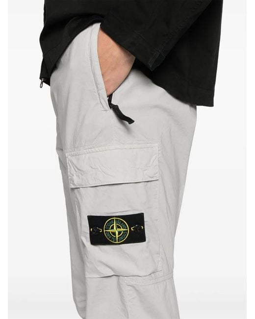 Stone Island White Compass-Badge Track Pants for men