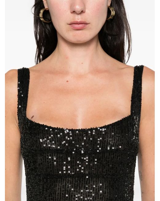Atu Body Couture Black Sequinned Midi Dress