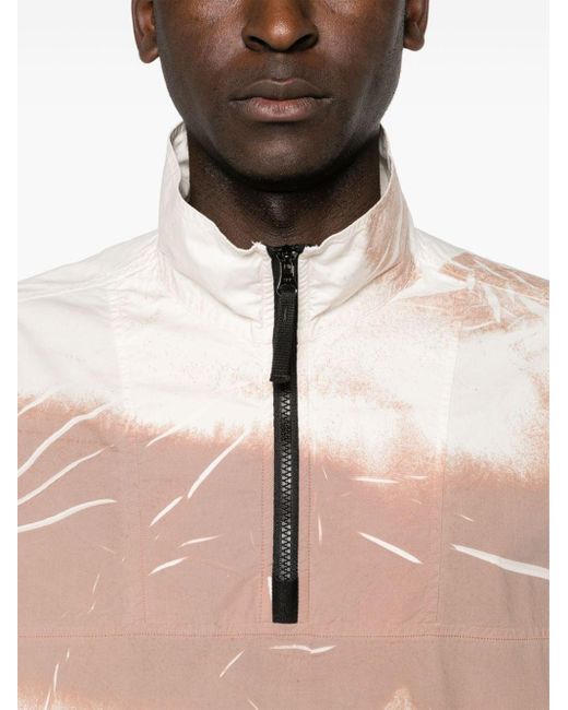Stone Island Pink Abstract-print Half-zip Overshirt for men