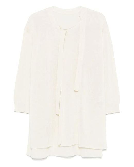 Issey Miyake ドレープ セーター White