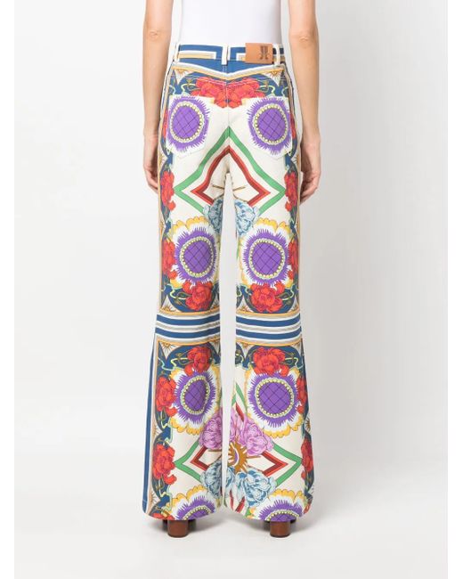LaDoubleJ Liberty-Print Flared Jeans