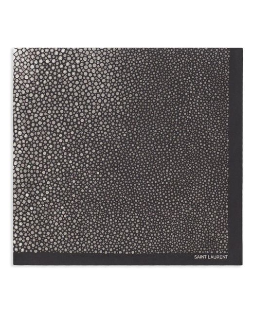 Foulard en soie à imprimé abstrait Saint Laurent en coloris Black