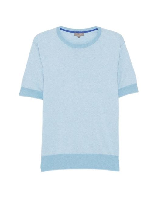 N.Peal Cashmere Blue Newquay T-Shirt for men
