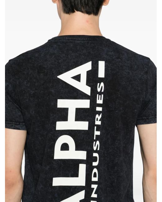Alpha Industries Black Logo-Print T-Shirt for men