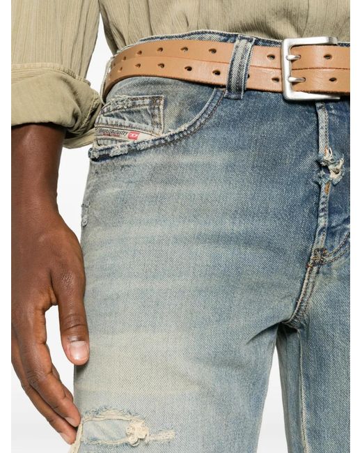 DIESEL Blue Distressed Faded Jeans for men