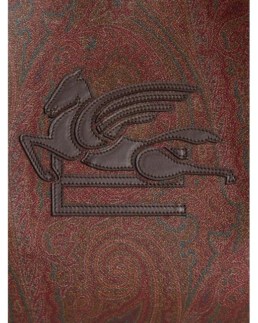 Etro Brown Paisley Jacquard Libra Tote