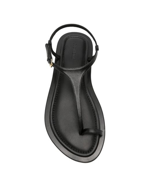 A.Emery Black Alta Toe-Loop Flat Sandals