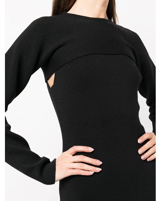 Tom Ford Black Long-Sleeve Minidress
