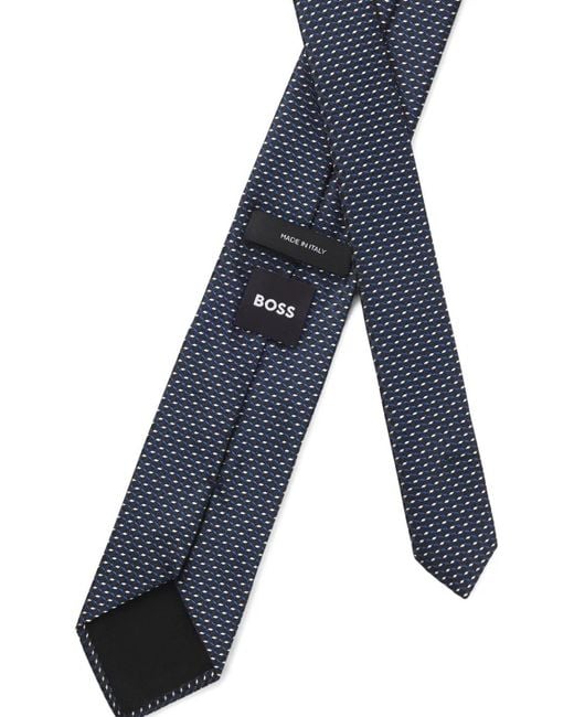 Boss Blue Micro-Pattern Tie for men