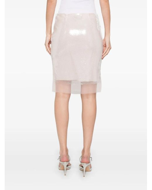 ROTATE BIRGER CHRISTENSEN Pink Sequinned Mini Skirt