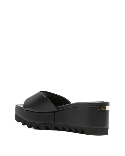 Stella McCartney Black Square-Toe Sandals
